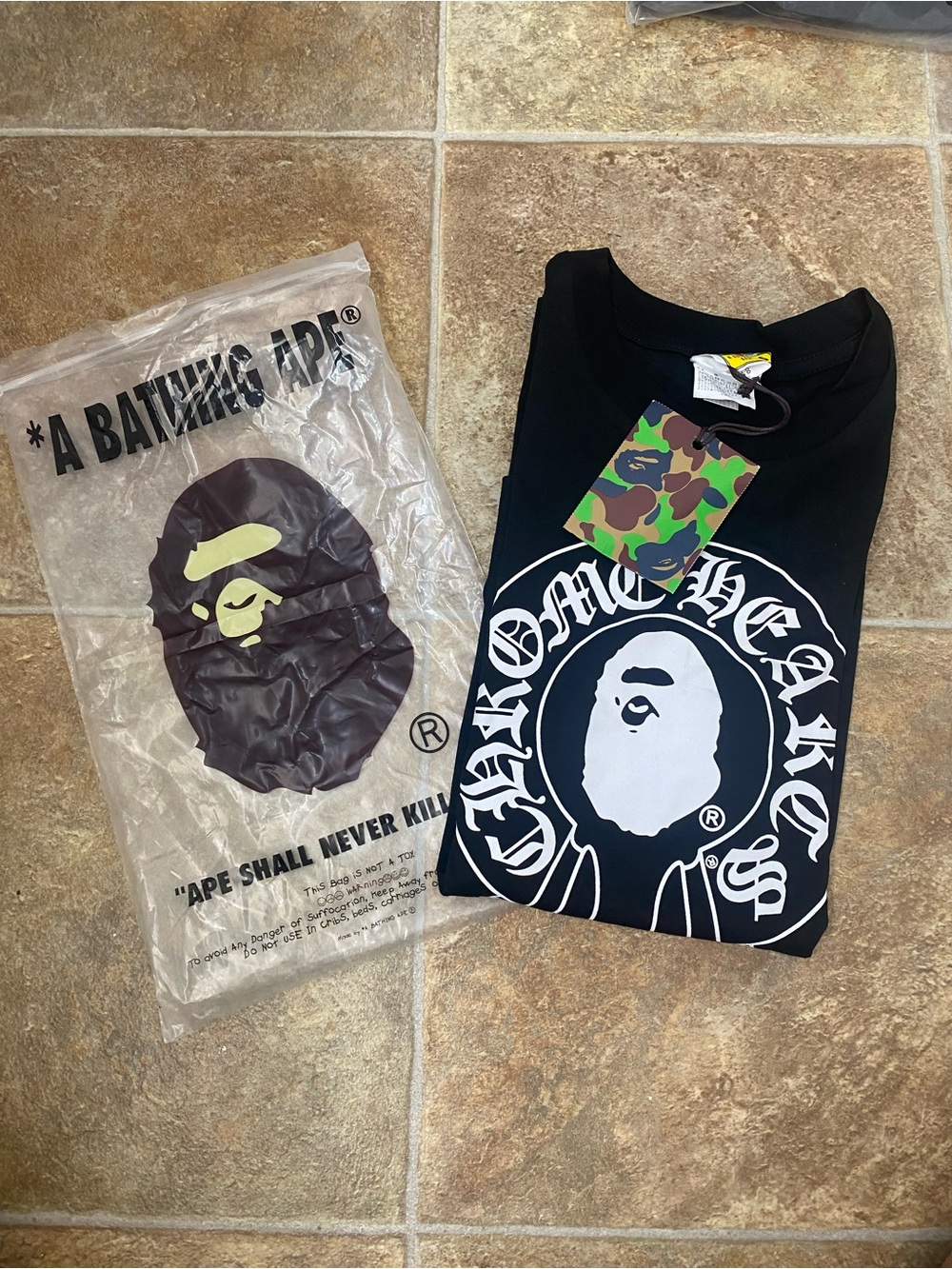 Bape Black and White Graphic Short Sleeve Tee